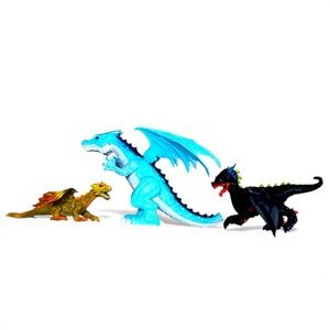 Robot Dragon Figure collectibles Set - Blue & Gold - interactive